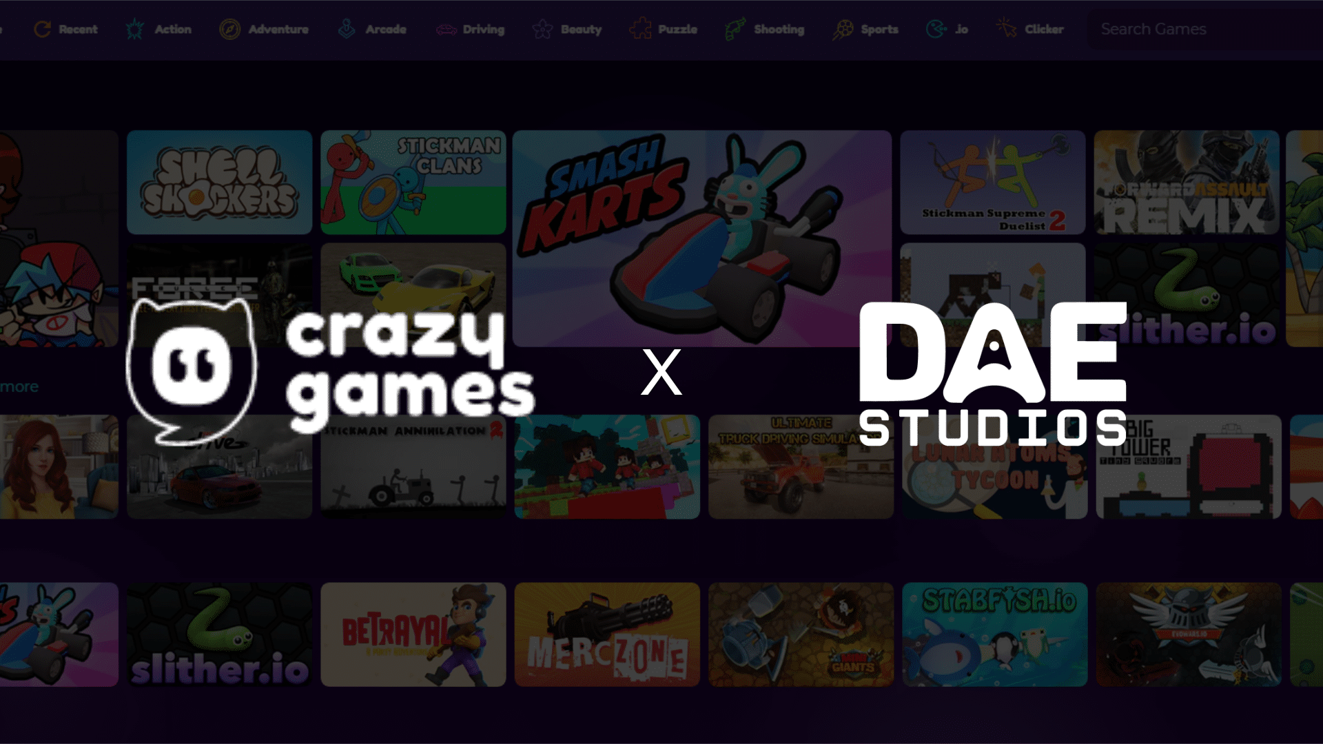 DAE Studios - Crazygames and DAE Studios join forces to create fun webgames